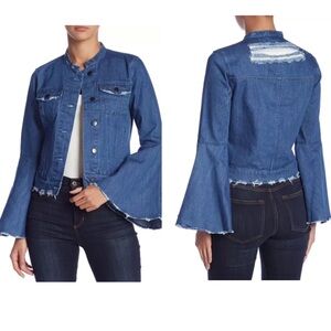 Medium Romeo & Juliet Couture Bell Sleeve Distressed Denim Jacket